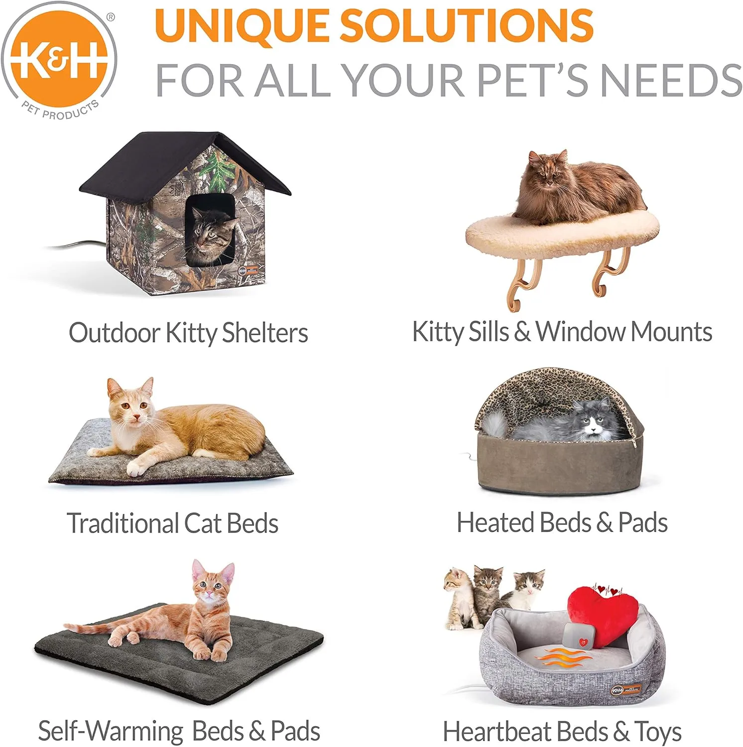 K&H Pet Products Self-Warming Kitty Bed Hooded Blue/Gray Large 20 Inches