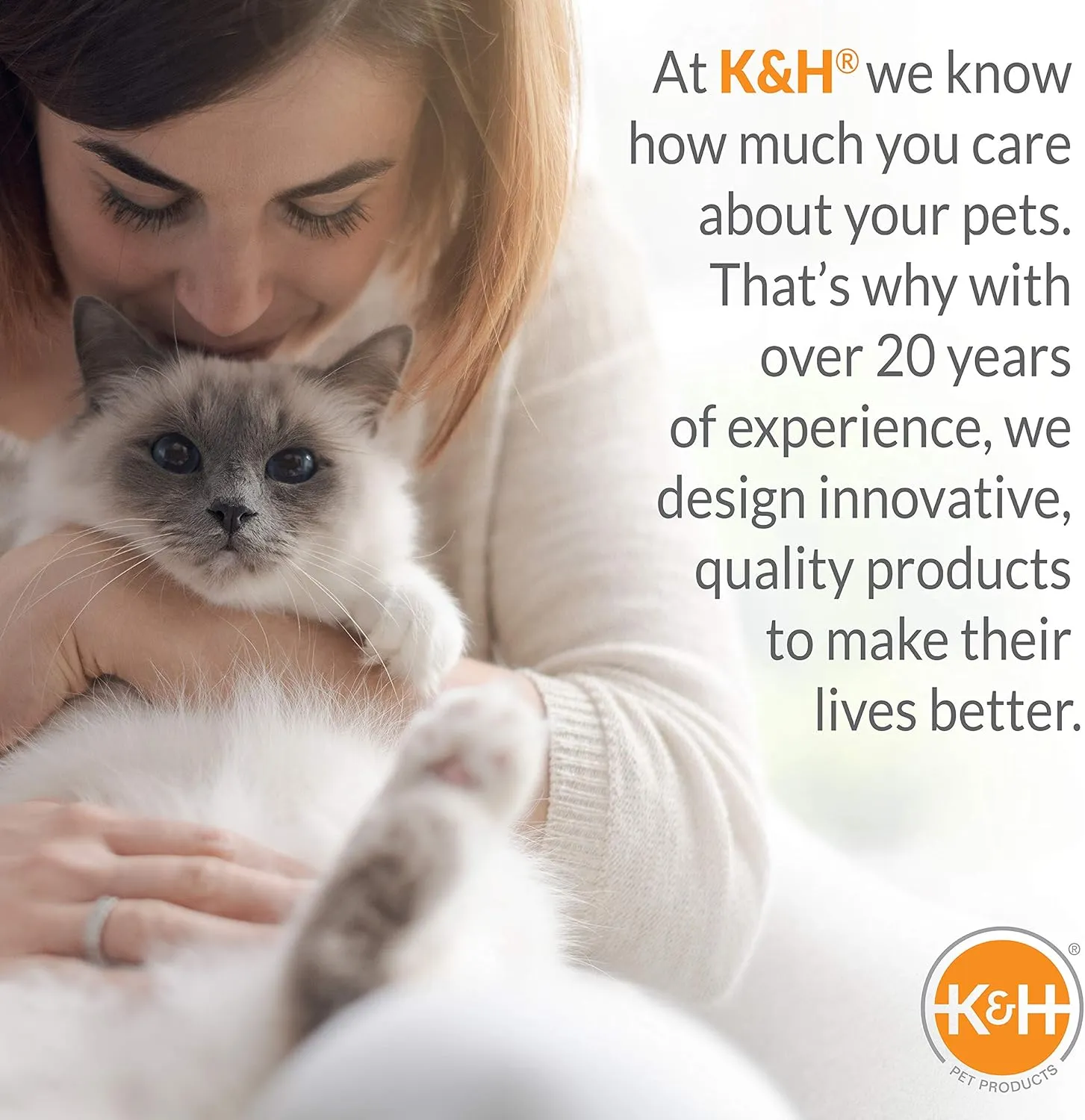 K&H Pet Products Self-Warming Kitty Bed Hooded Blue/Gray Large 20 Inches
