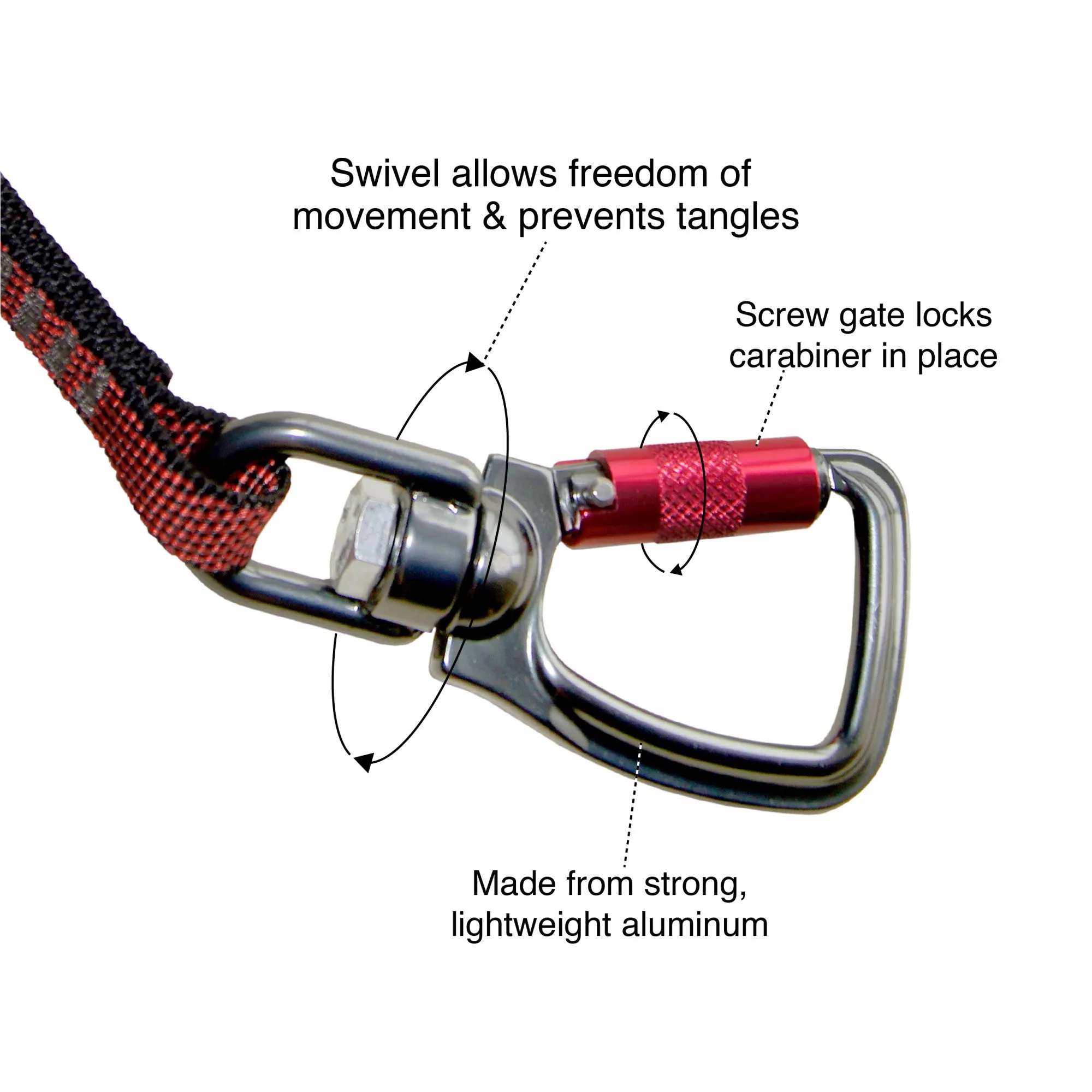 Kurgo Swivel Seatbelt Tether for Dogs, Car Seat Belt for Pets, Adjustable Dog Safety Belt Leash, Quick & Easy Installation, Works with Any Pet Harness