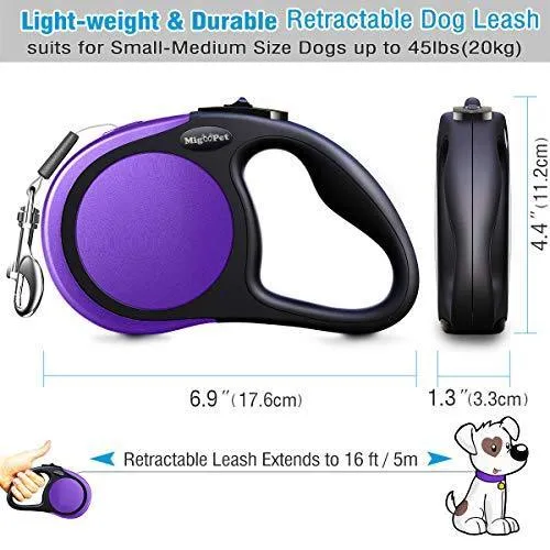 Lightweight, Retractable Dog Leash (16ft)