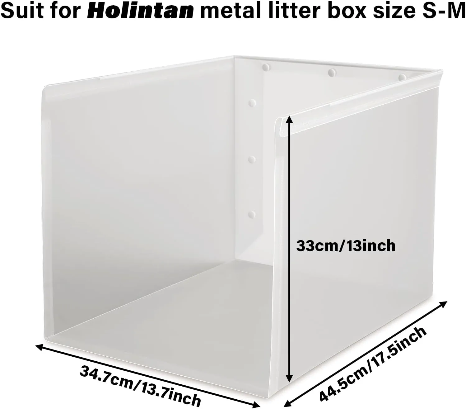 Litter Box Shield,17.5"x13.7"x13"H Large Litter Box Splash Guard Without Leakage, High Sided Cat Litterbox Pee Shields Easy Clean for Pet Cat/Kitty/Kitten(Without Pan)