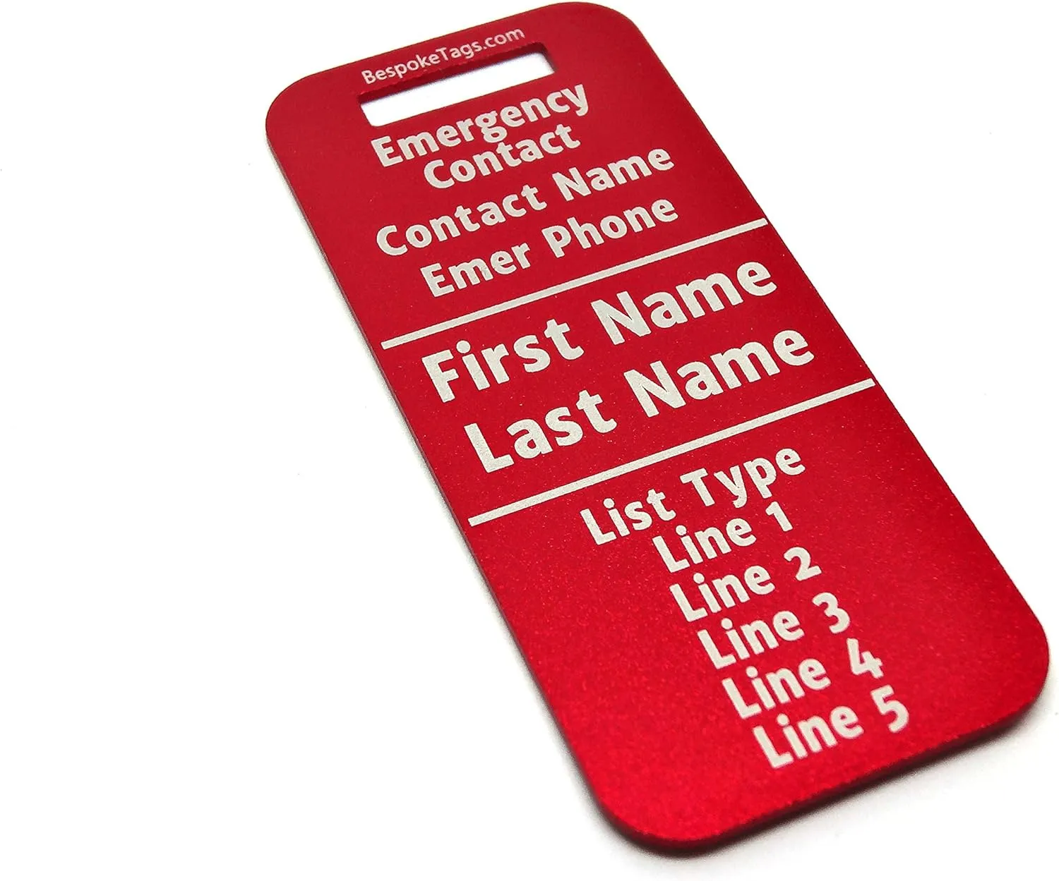 Medical Alert Tag "Peanut Allergy" - Customized Engraved Info (Black)