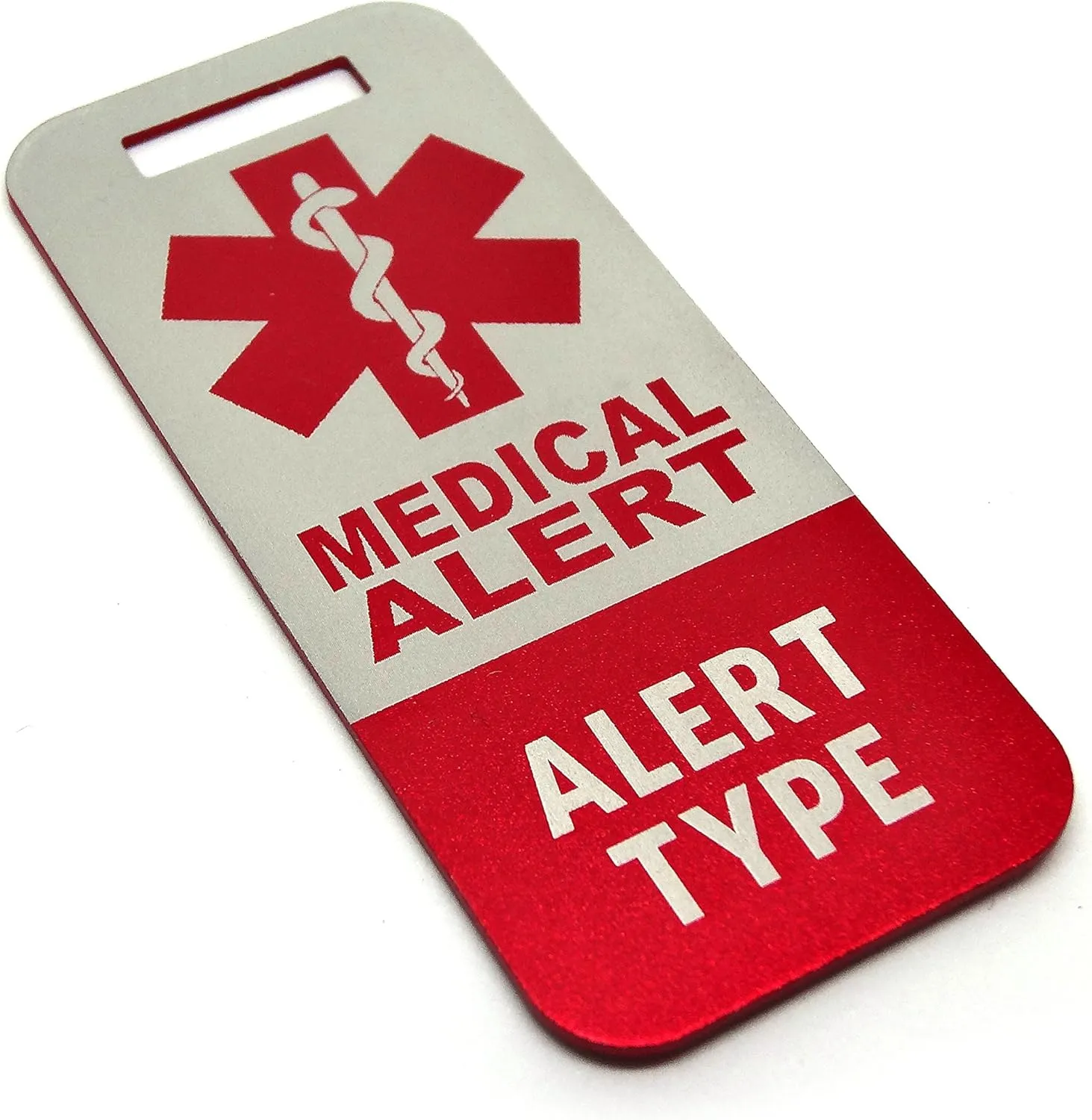 Medical Alert Tag"Peanut Allergy" - Customized Engraved Info (Green)