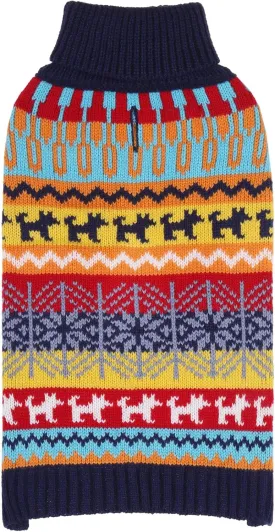Mihachi Dog Sweater - Winter Coat Apparel Clothes with Colorful Stripes for Cold Weather