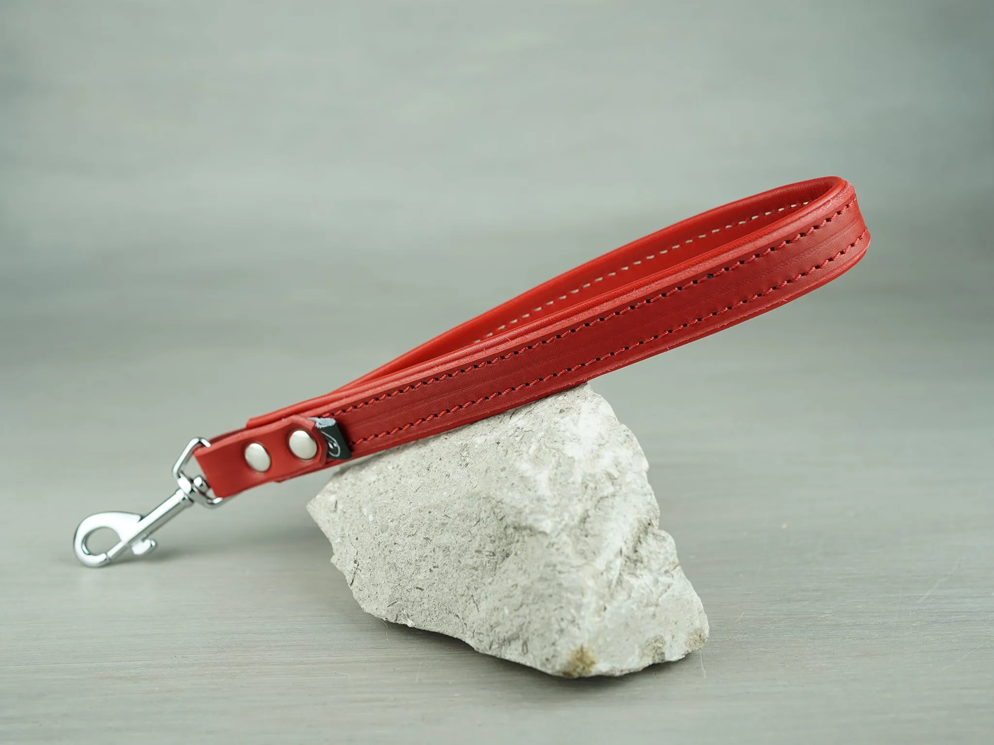 Padded Leather Traffic Dog Leash with Custom Width and Hardware