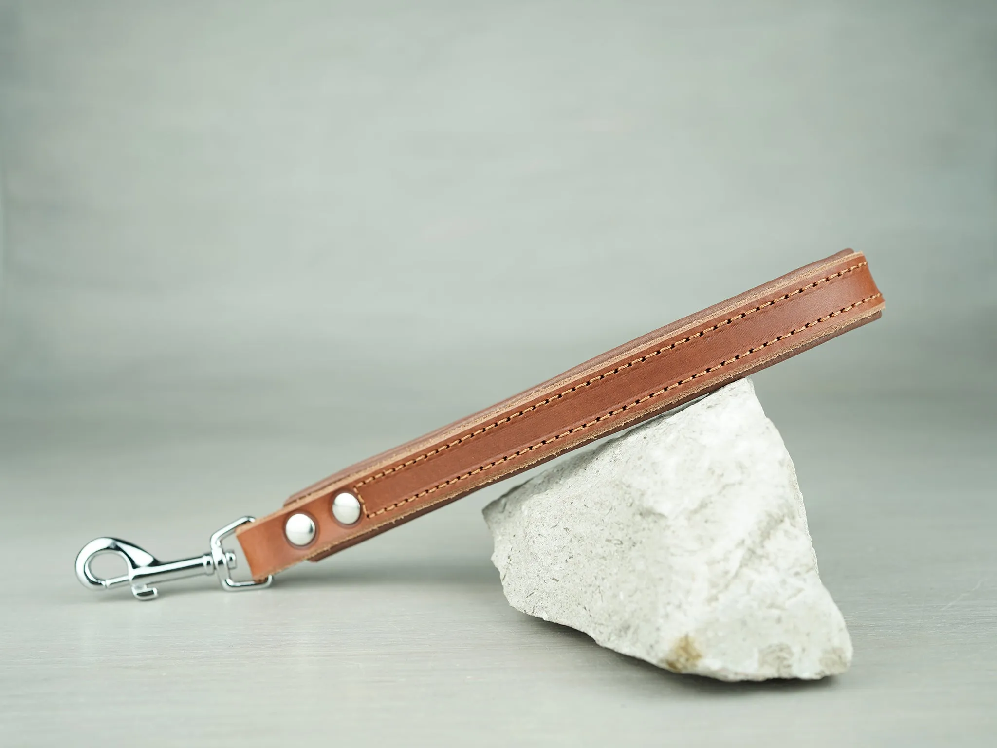 Padded Leather Traffic Dog Leash with Custom Width and Hardware