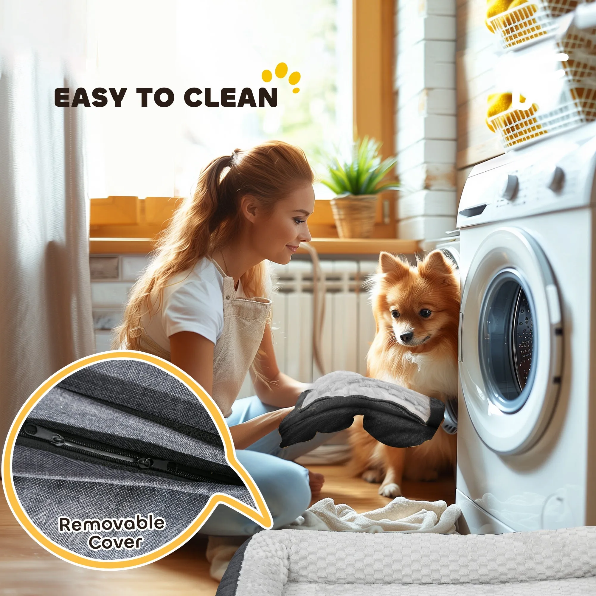 PawHut Dog Bed Calming Pet Bed Dog Mattress for Large Dogs - Charcoal Grey