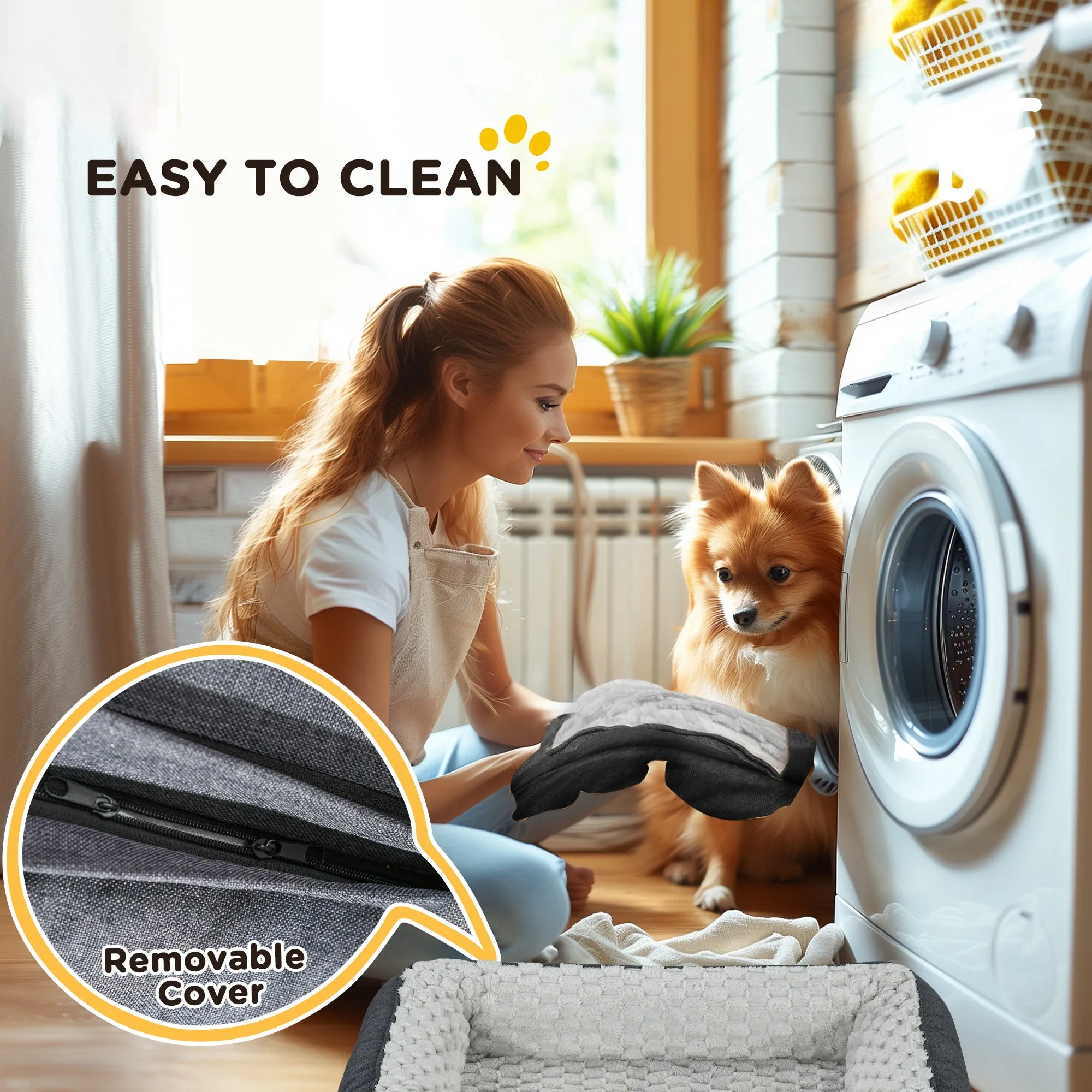 PawHut Dog Bed Calming Pet Bed Dog Mattress for Small Dogs - Charcoal Grey