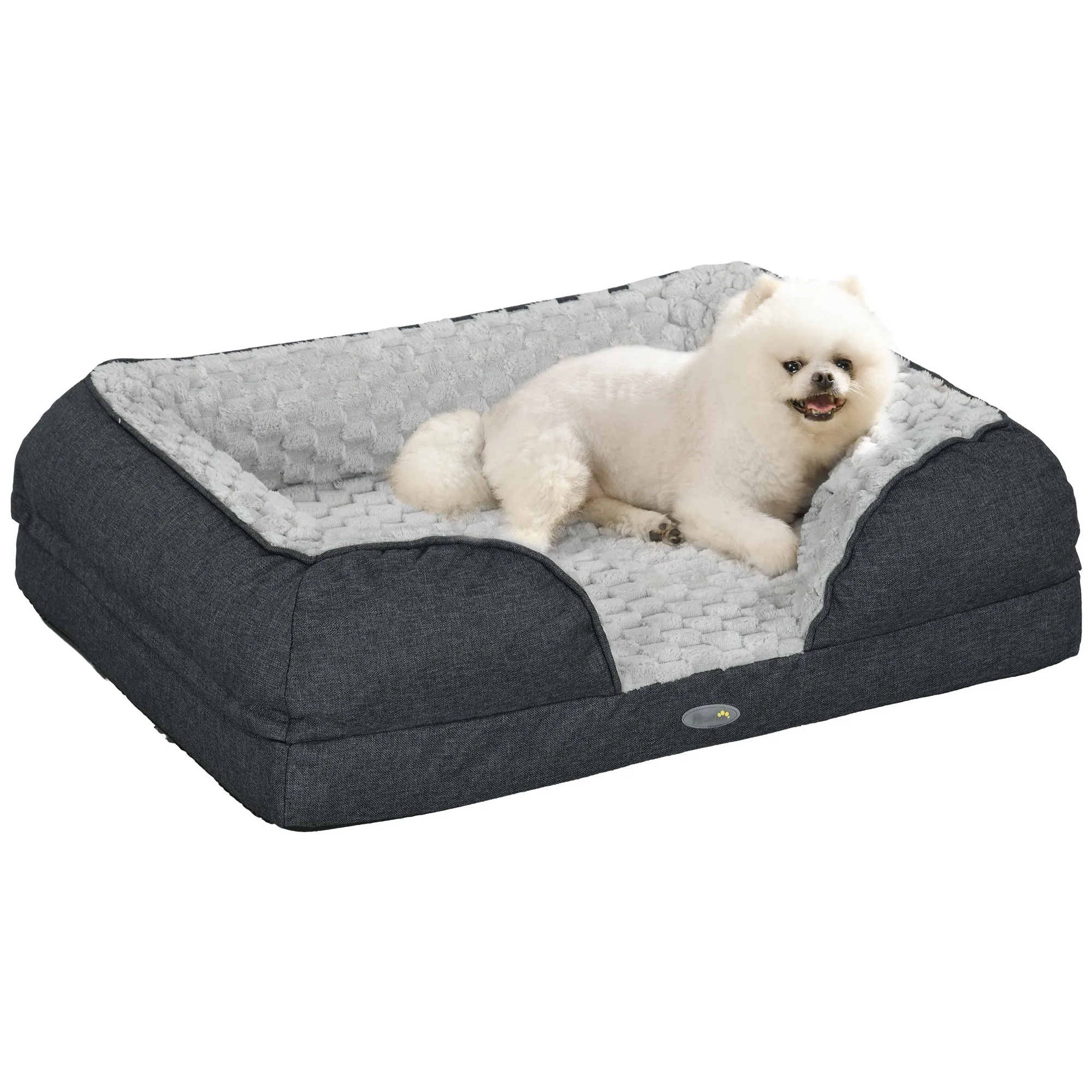 PawHut Dog Bed Calming Pet Bed Dog Mattress for Small Dogs - Charcoal Grey