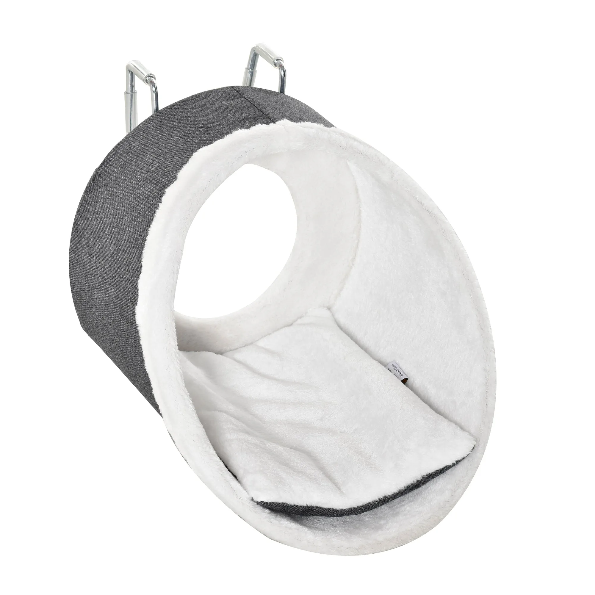 PawHut Windowsill Mounted Cat Perch Hanging Kitten House with Removable Flannel