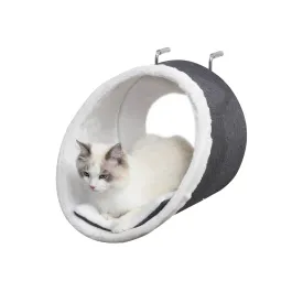 PawHut Windowsill Mounted Cat Perch Hanging Kitten House with Removable Flannel