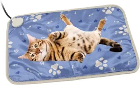 Pet Heating Pad, 9 Adjustable Temperature Dog Cat Electric Blanket, Waterproof Blue Footprint Pet Electric Blanket for Winter Indoor Use 17.7 X 27.6Inch(US110V)