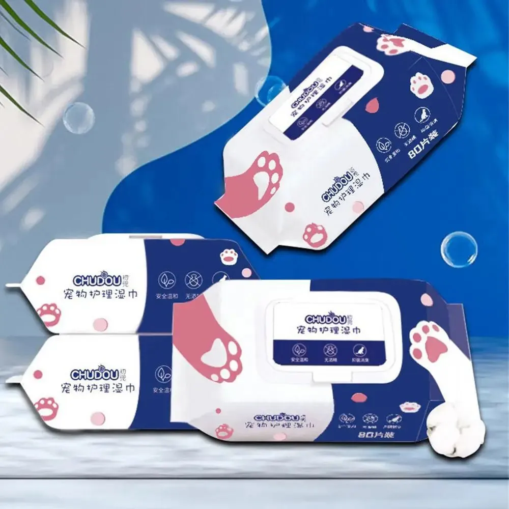 Pet Wipes with Pure Water Formula For Pet Health Care