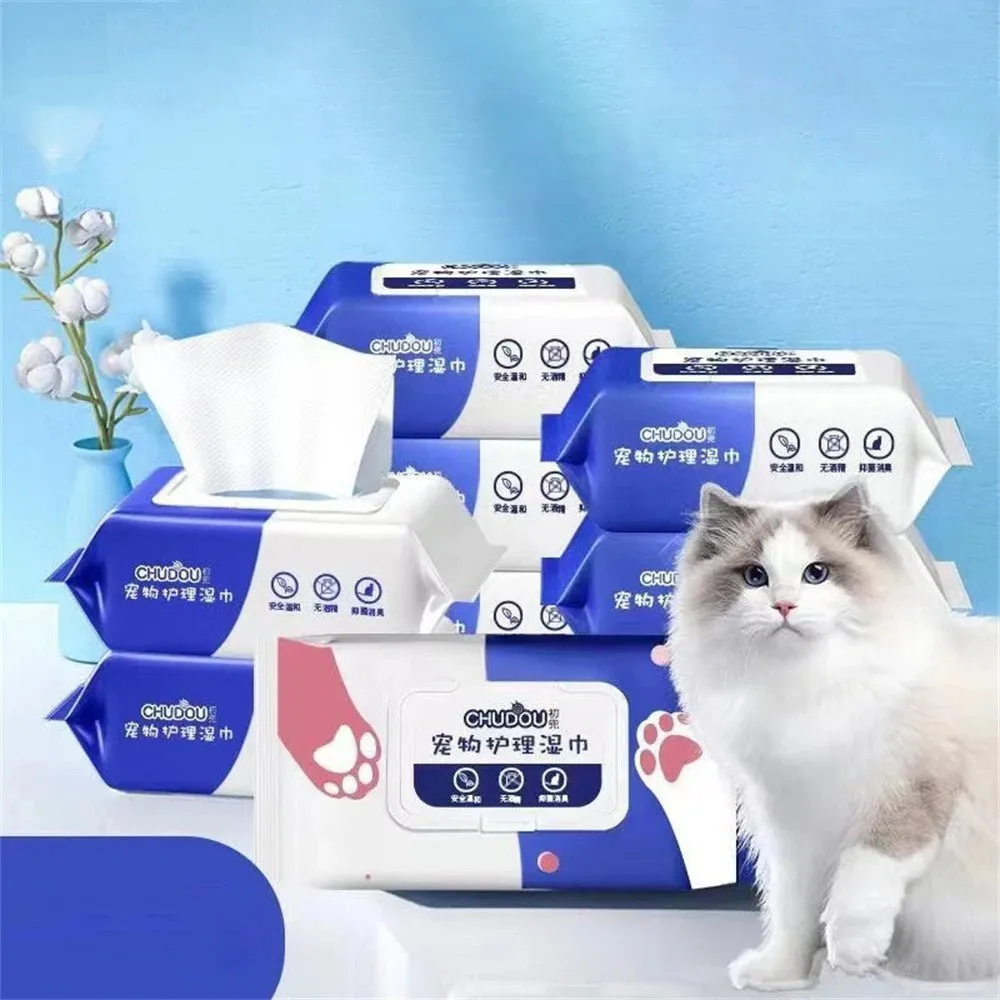 Pet Wipes with Pure Water Formula For Pet Health Care