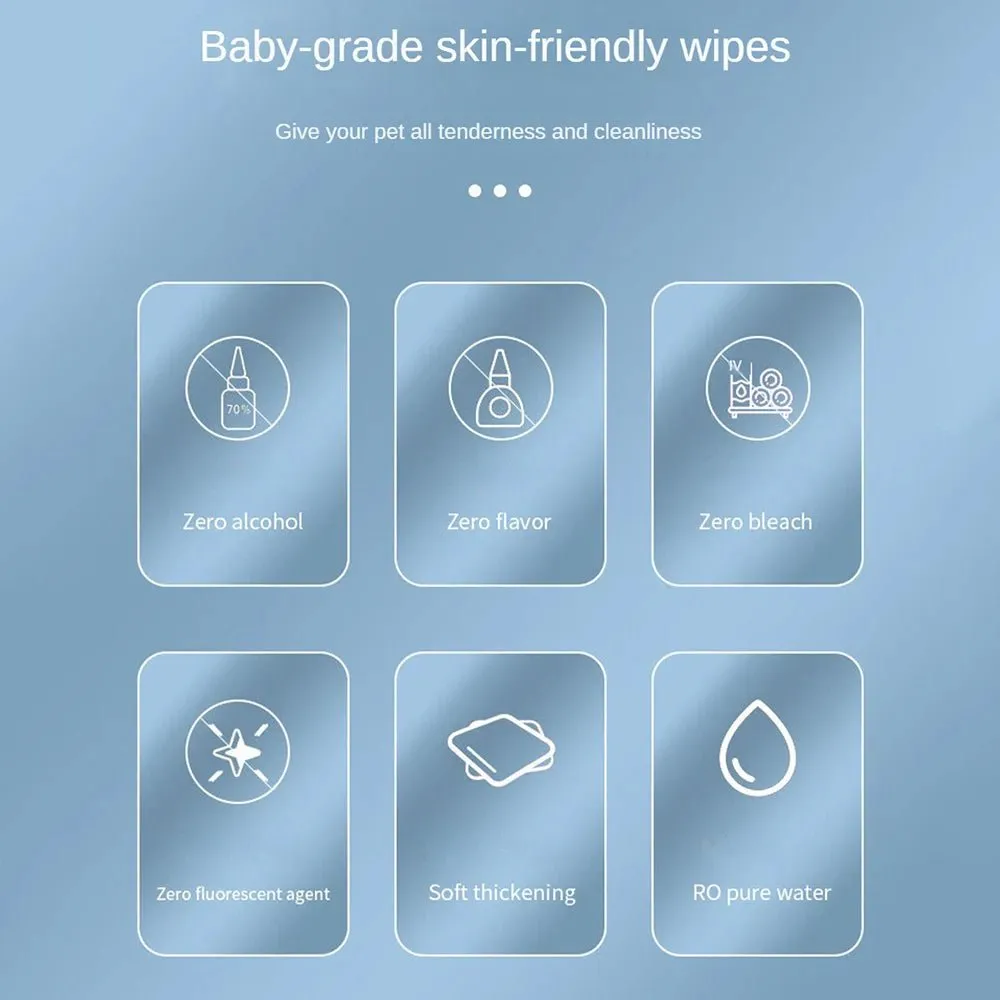 Pet Wipes with Pure Water Formula For Pet Health Care