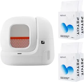 PETKIT PuraMax Automatic Cat Litter Box with 4 Bags New Health Monitoring Cat Litter, Self-Cleaning Cat Litter Box for Multiple Cats,App Control/xSecure/Odor Removal