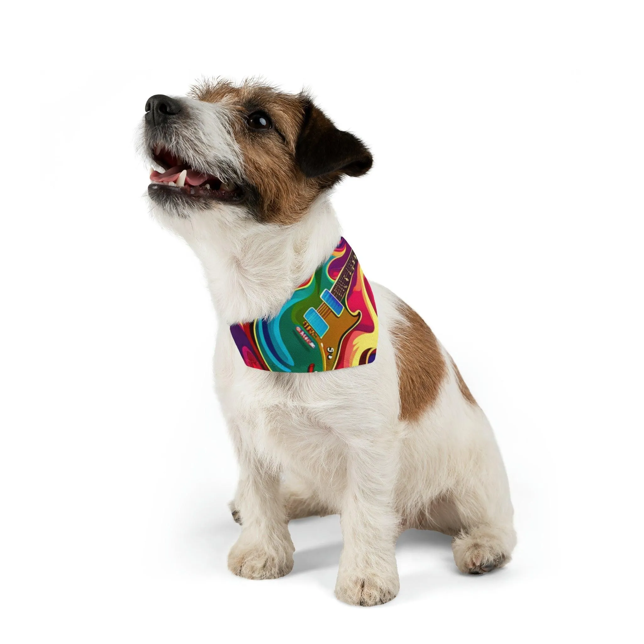 Psychedelic Electric Guitar Pet Bandana Collar