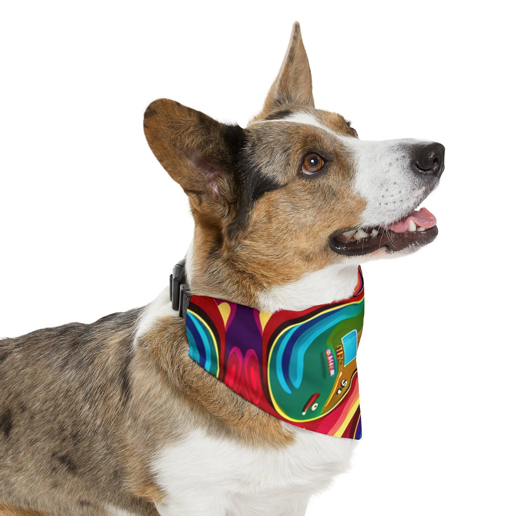 Psychedelic Electric Guitar Pet Bandana Collar