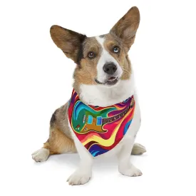 Psychedelic Electric Guitar Pet Bandana Collar