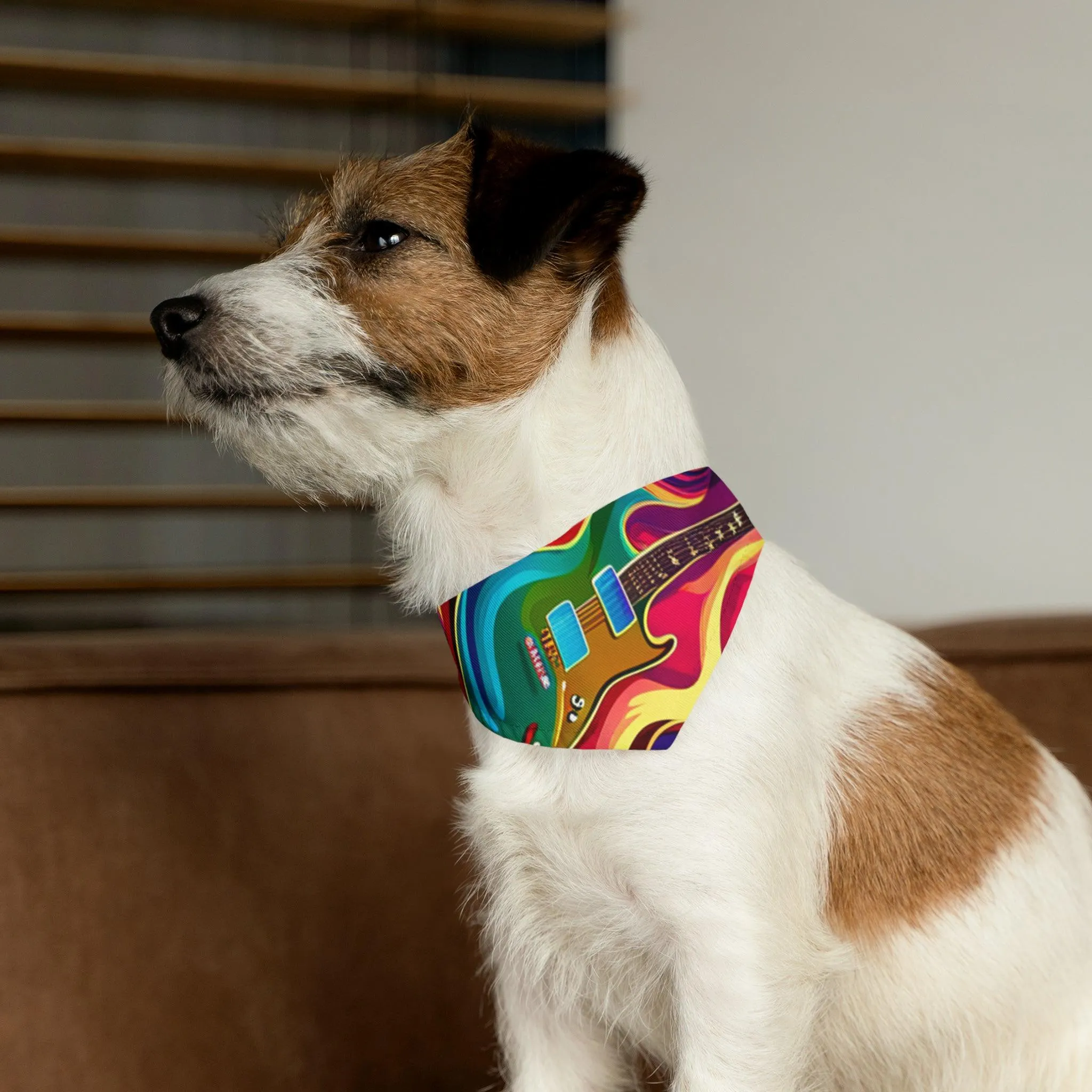 Psychedelic Electric Guitar Pet Bandana Collar