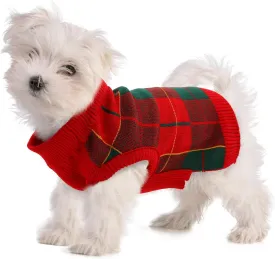 QBLEEV Dog Sweater for Small Dogs, Dog Christmas Sweater Vest Knitwear Puppy Sweaters Warm Winter Pet Sweaters Fall Dog Sweaters Pullover Dog Sweatshirt Holiday Dog Sweaters for Dogs Girls Boys XS