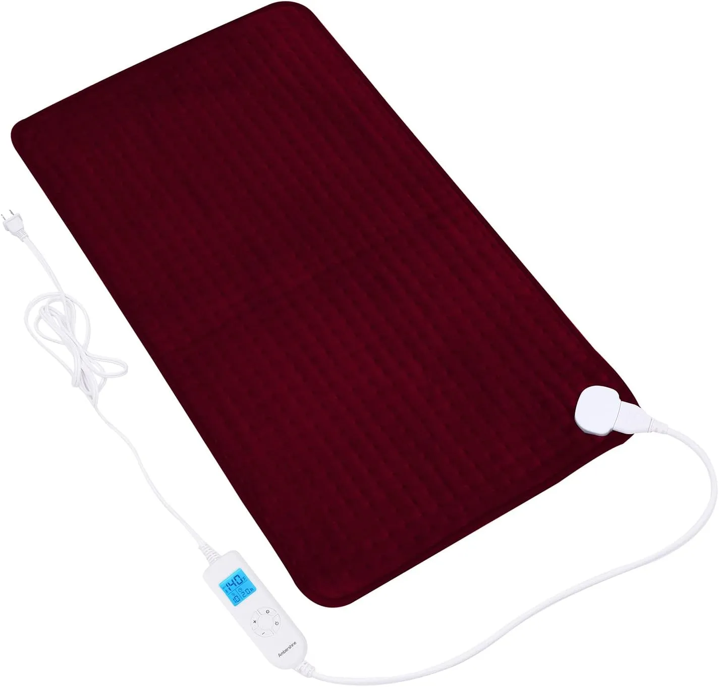 Ruqiji 17''x33'' XXXL King Size Heating Pad with Fast-Heating Technology&10 Temperature Settings, Flannel Electric Heating Pad/Pain Relief for Back/Neck/Shoulders/Menstrual Pain/Leg Cramp (Red)