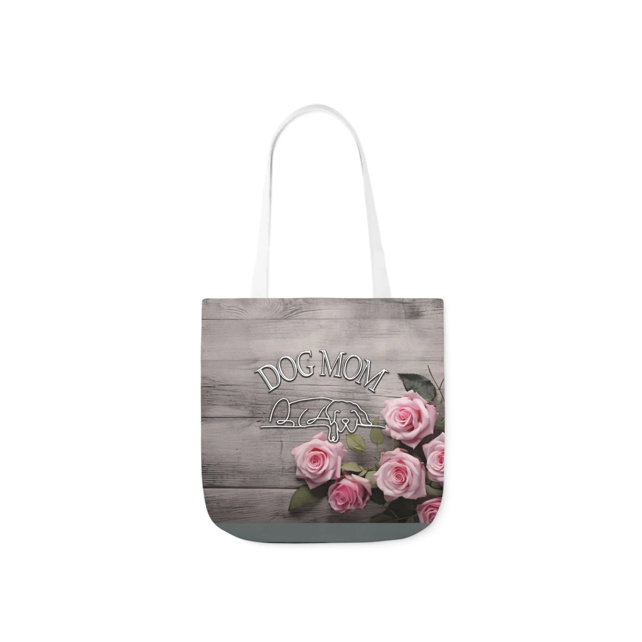 Rustic Pink Rose Dog Mom Farmhouse Tote Bag