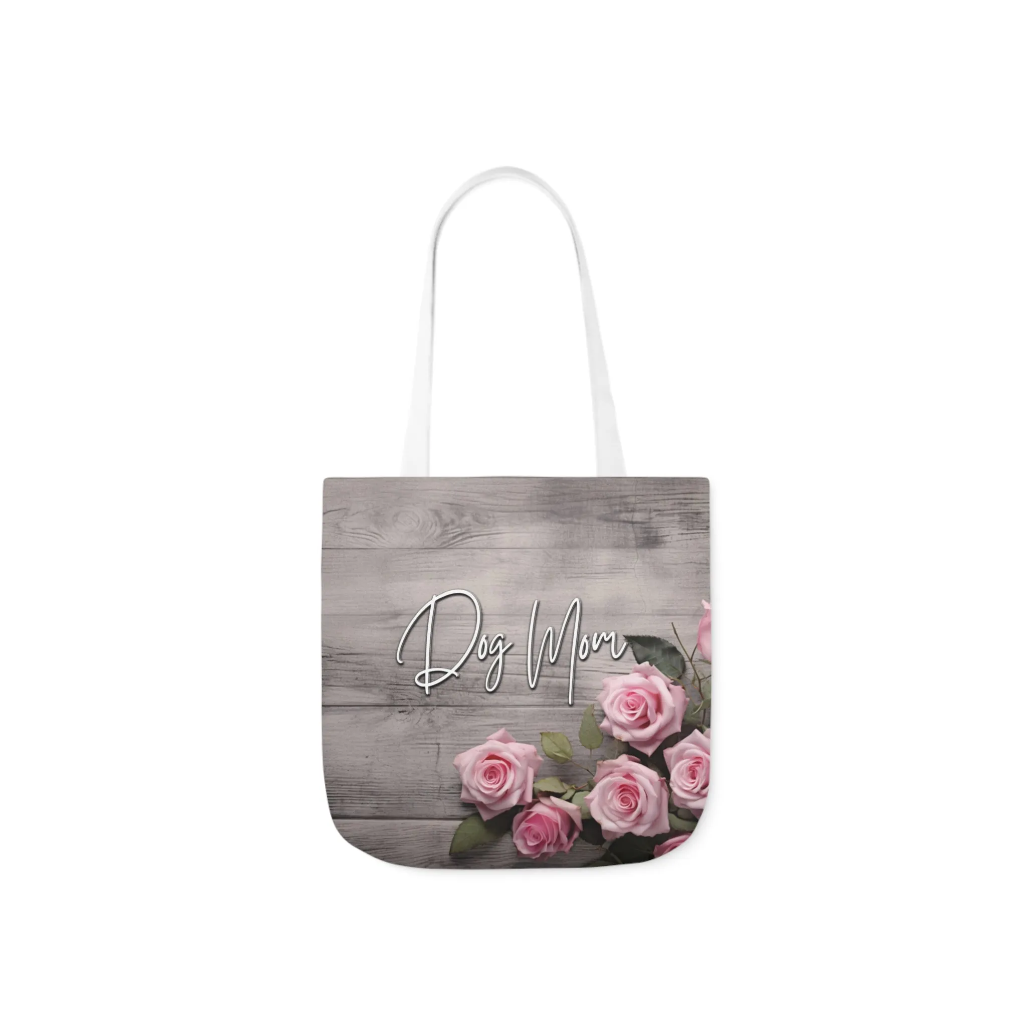 Rustic Pink Rose Dog Mom Farmhouse Tote Bag