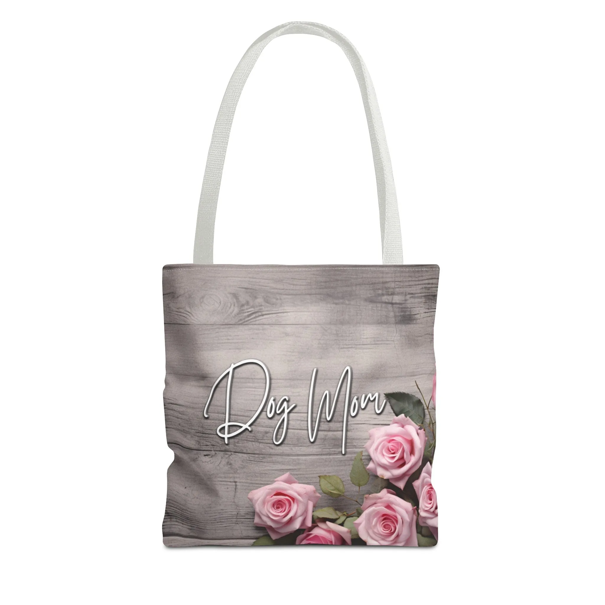 Rustic Pink Rose Dog Mom Farmhouse Tote Bag