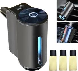 Smart Car Air Freshener, Aromatizante para Carro, Intelligent Car Aroma Diffuser for Essential Oil with 2 Modes, Rechargeable Smart Car Air Freshener Diffuser (with 3 White Tea Essential Oil)