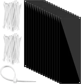 Sweetude 16 Pcs Pet Cage Liner 14'' x 4.5'' Cage Urine Guard Side Lining Sheet Rabbit Guinea Pig Side Lining with Holes Zip Ties for Hedgehog Hamster Chinchilla Rabbit and Other Small Animals (Black)
