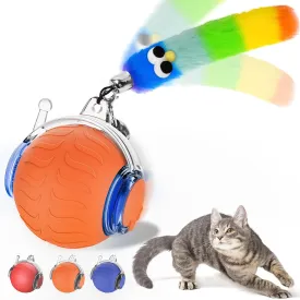 UPSKY Interactive Cat Toy Ball for Indoor Cats, Automatic Moving Electric Rolling Cat Ball Toy, 3-Speed Modes Smart Kitten Toys with Sounds, USB Rechargeable for Bored Kittens/Adult Cats