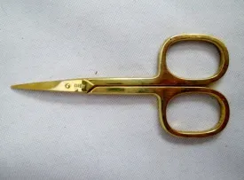 Vintage MADE IN ITALY GOLD SCISSORS Cuticle Curved Embroidery Manicure Grooming Beauty