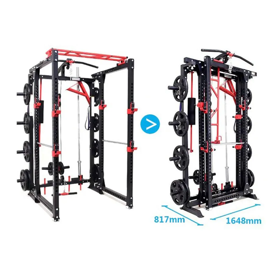 Warrior Freestanding Folding Cable Pulley Power Rack Cage