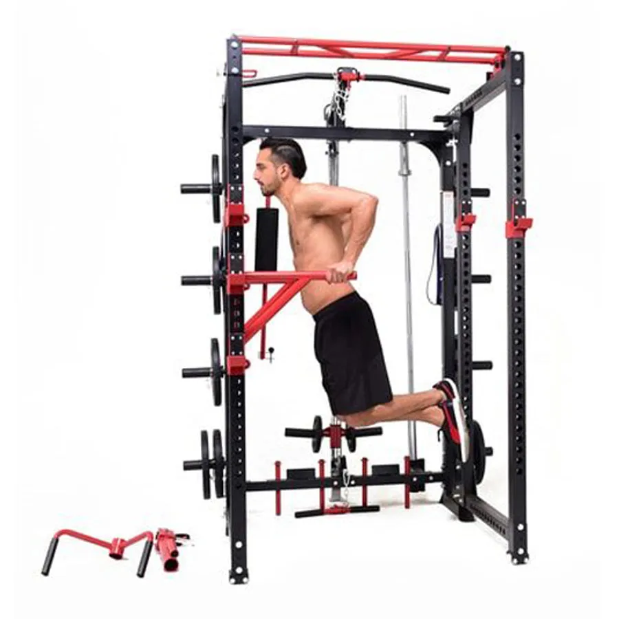 Warrior Freestanding Folding Cable Pulley Power Rack Cage
