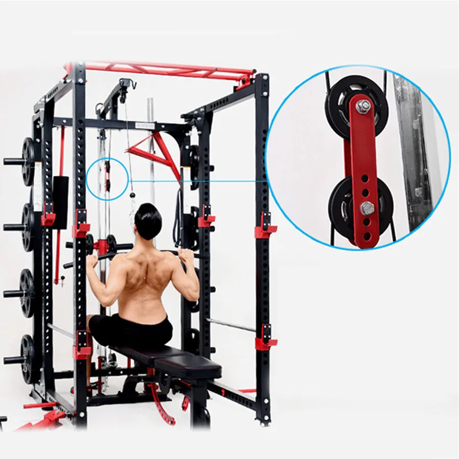 Warrior Freestanding Folding Cable Pulley Power Rack Cage