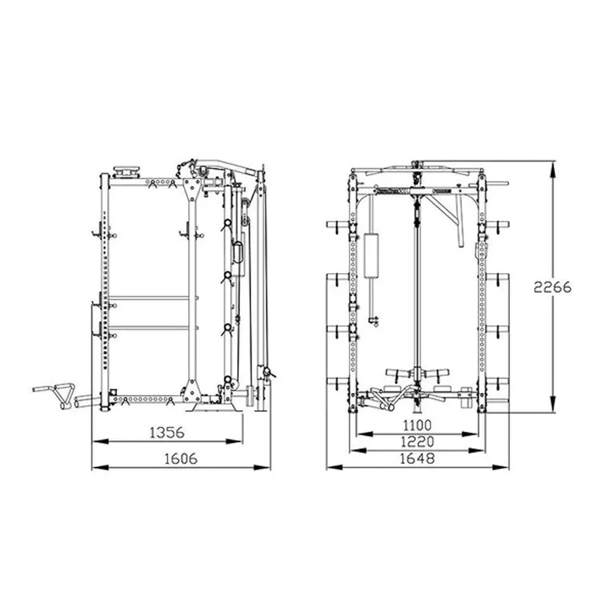Warrior Freestanding Folding Cable Pulley Power Rack Cage