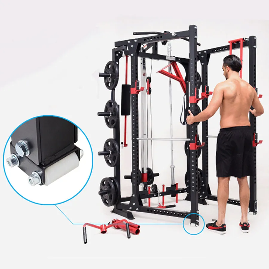 Warrior Freestanding Folding Cable Pulley Power Rack Cage