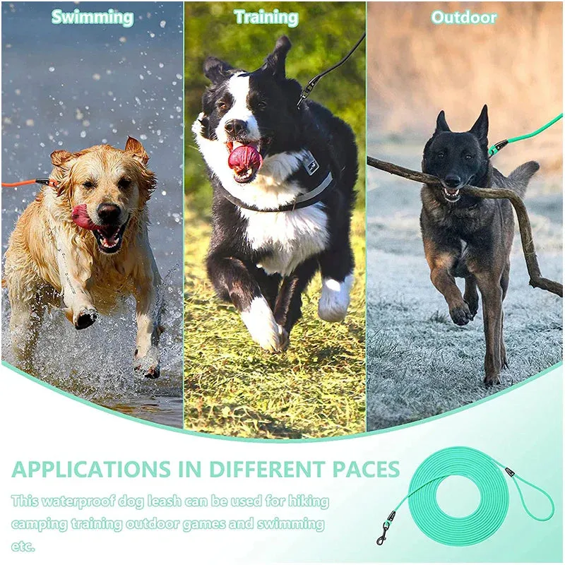 Waterproof PVC Dog Leash for Training and Outdoor Activities - Available in Multiple Lengths and Colors