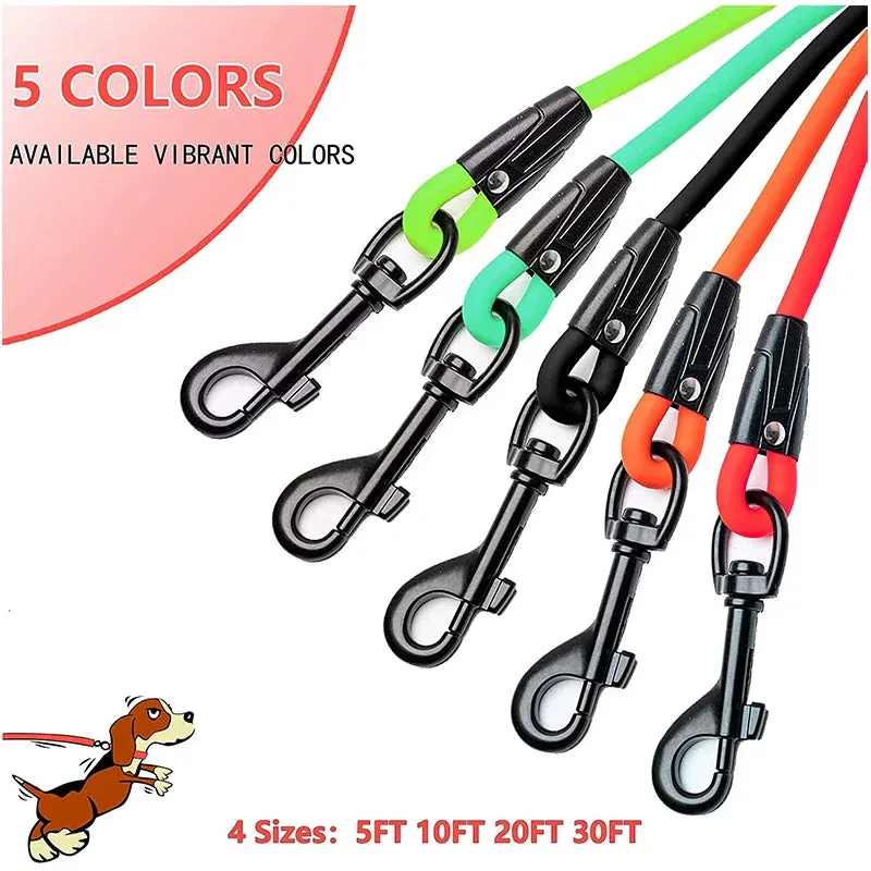 Waterproof PVC Dog Leash for Training and Outdoor Activities - Available in Multiple Lengths and Colors
