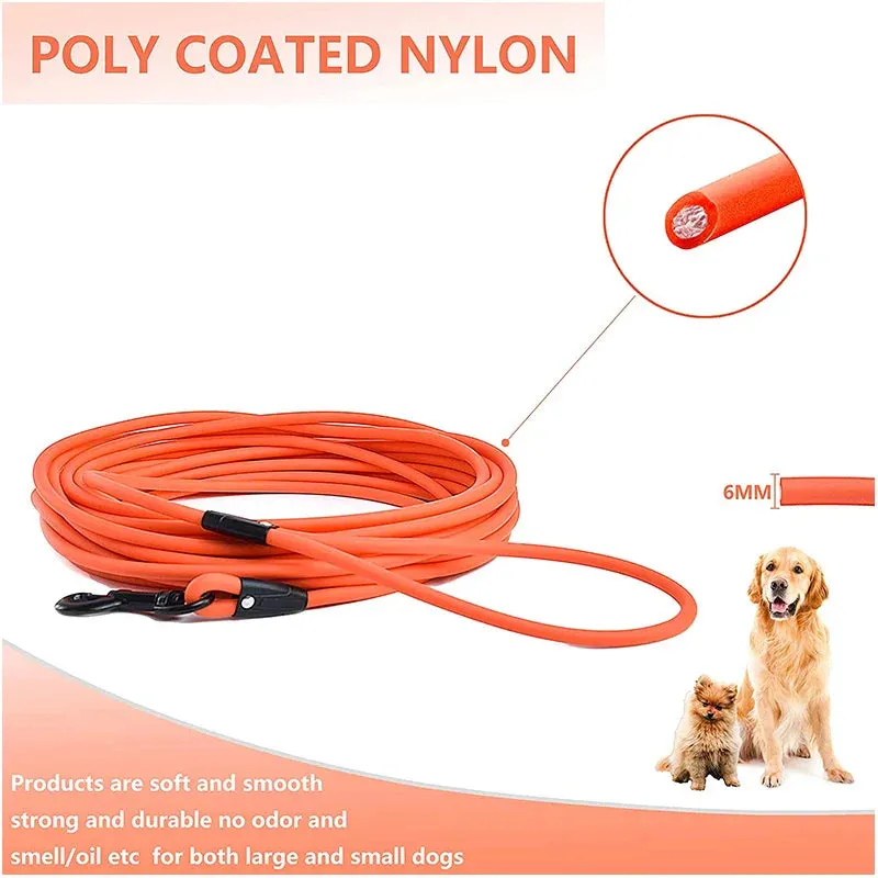 Waterproof PVC Dog Leash for Training and Outdoor Activities - Available in Multiple Lengths and Colors