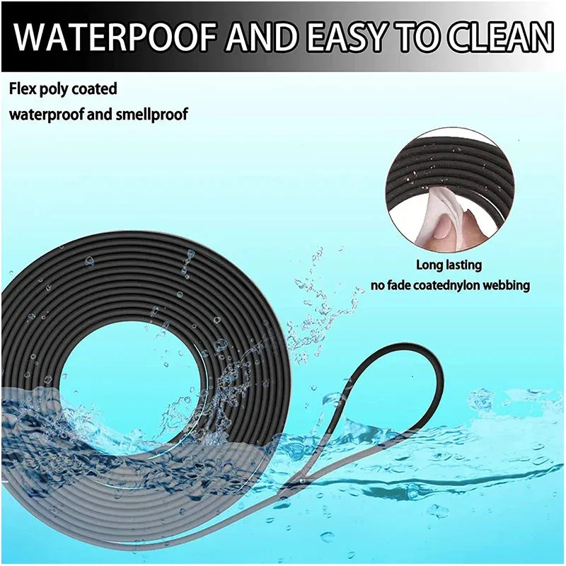 Waterproof PVC Dog Leash for Training and Outdoor Activities - Available in Multiple Lengths and Colors