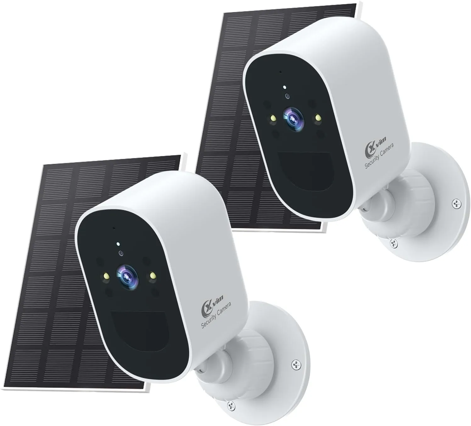 XVIM 1080P 2Pack Solar Camera Outdoor Wireless, 2MP Battery Powered Camera with Color Night Vision, 2.4GHz WiFi Home Security, PIR Human Detection, 2-Way Talk, SD/Cloud, IP65 Waterproof